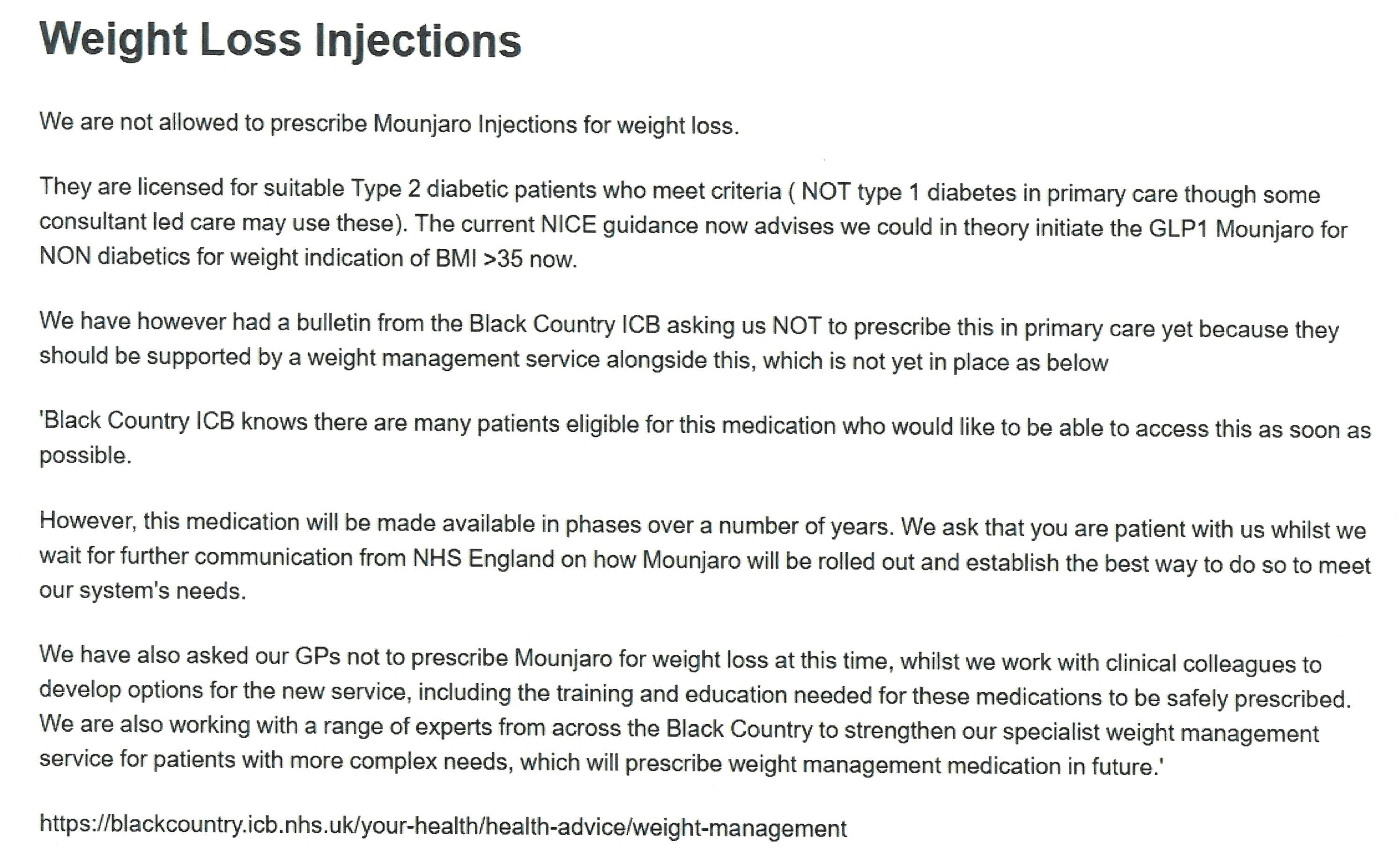 Weight loss injections